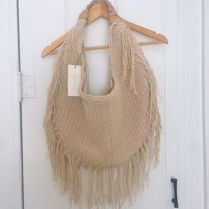 NWT Cleobella Knit Fringe Hobo Handbag